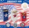 3 Patriotic Wooden Table Decorations 4th of July (Red Blue White)